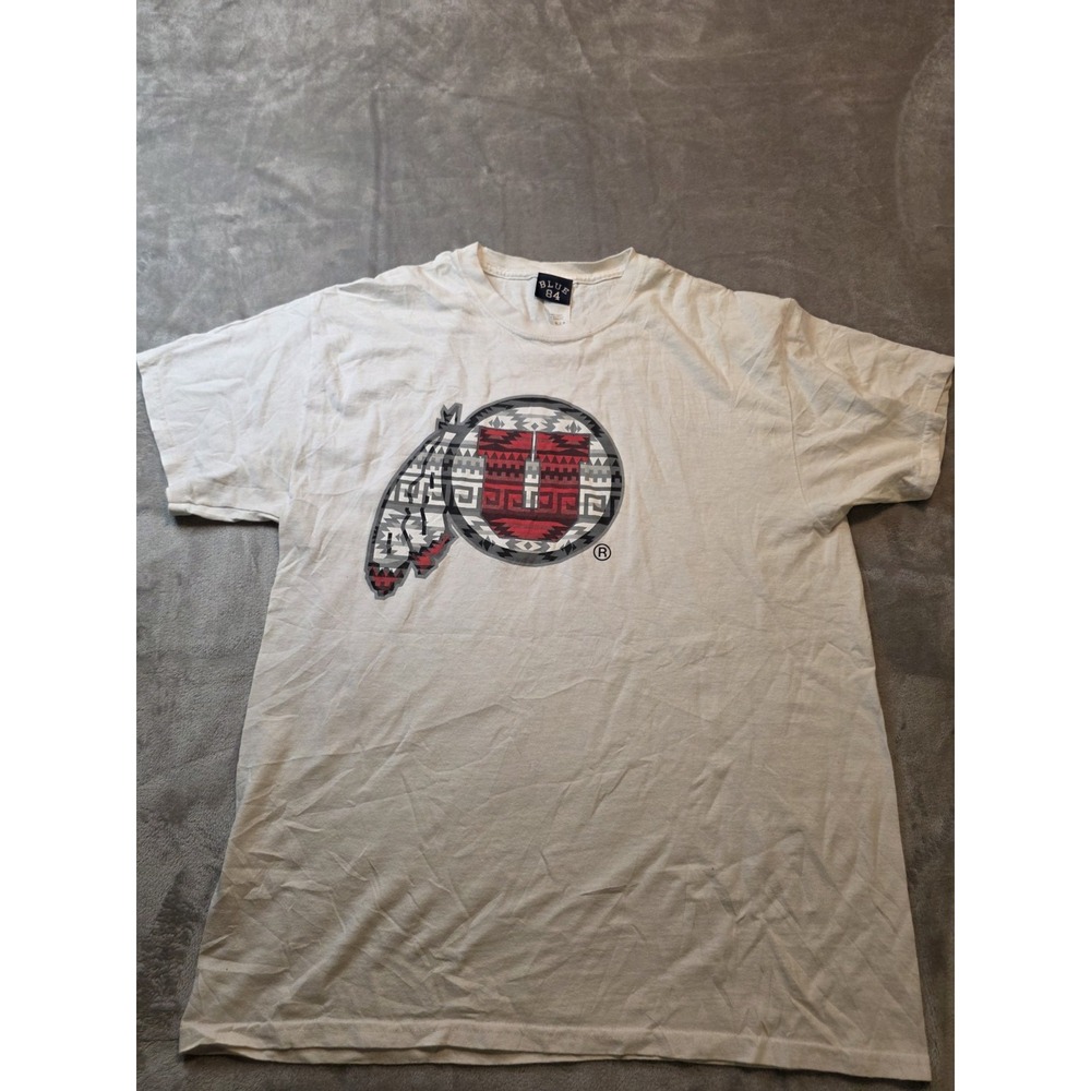 Blue 84 Utah Utes T Shirt Mens Large White Graphic NCAA College Football
